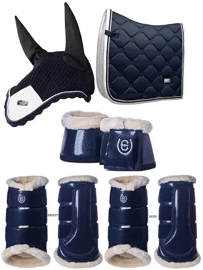 Matching 8 piece Equestrian Stockholm dressage set - New In Packaging - Equestrian Stockholm saddle...