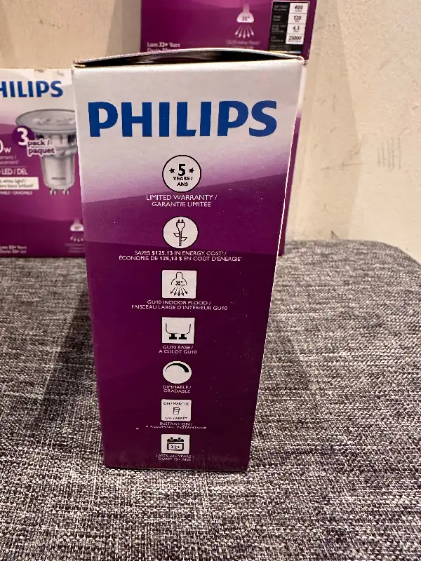 Brand new Philips LED 3 pack 50W dimmable. in Indoor Lighting & Fans in Markham / York Region - Image 7