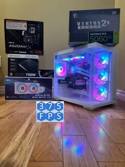 New MFG ready RTX 5060 Ti 16GB Ryzen 5 7600X RGB Gaming PC, View more