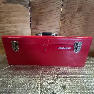 Mastercraft portable metal hip roof tool box with removable tray, View more