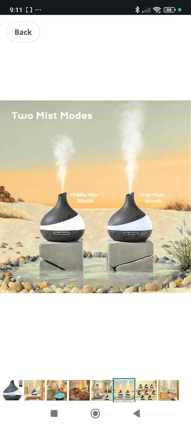 500ML Essential Oil Diffuser: Aroma Diffuser with Remote Control65561394887041124