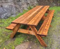 Table picnic de 6 - 8 - 10 pieds (6 pattes) en bois traité