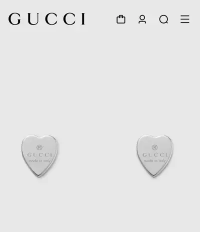 Gucci Heart Shaped Silver Earrings, View more