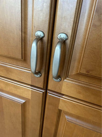 Brushed nickel kitchen cabinet door pulls – 12 packs for $50 ea.