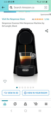 Nespresso Essenza Mini Espresso Machine.  New.