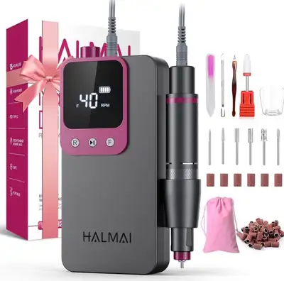 Professional Cordless Electric Nail Drill Kit 40000RPM Dar, View more