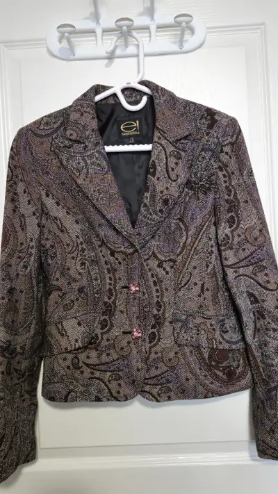 Womens Jacket /Tapestry with Swarovski buttons made in Italy, View more