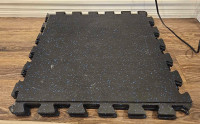 Rubber gym floor tiles