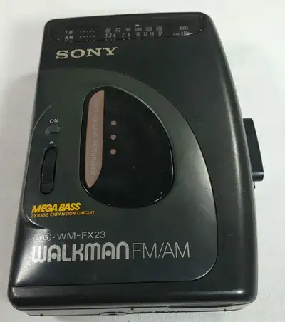 Sony Walkman Cassette Tape Player AM/FM Radio Mega Bass WM-FX23 Requires 2 AA batteries not included...