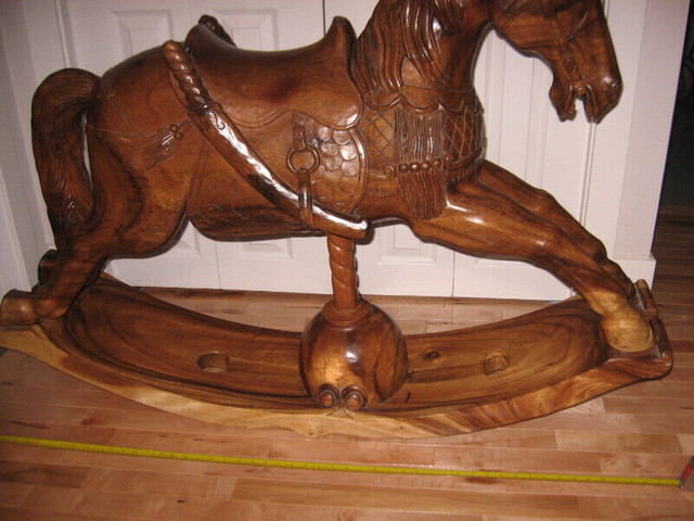 Solid Wood Rocking Horse in Arts & Collectibles in Banff / Canmore - Image 3