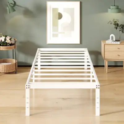 New Upcanso White Twin Bed Frames No Box Spring, View more