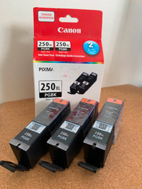Canon 250XL Black Ink Cartridges X 3