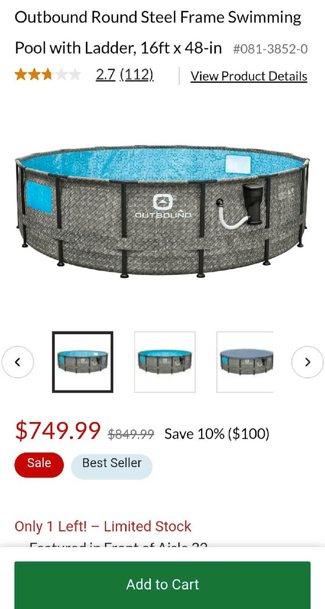 Used 16 x 48 pool frame and liner. Read ad completely  in Hot Tubs & Pools in Bedford - Image 2