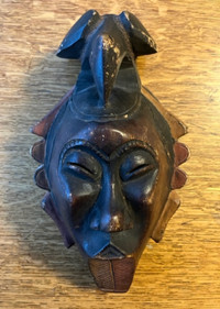 Old African Tribal Mask With Bird