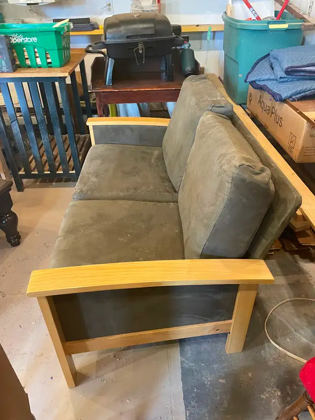 Pine love seat and chair in Chairs & Recliners in Bedford - Image 3