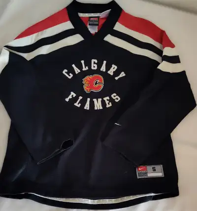 Vintage 90s Calgary Flames Child Hockey Jersey-Official NHL Nike, View more