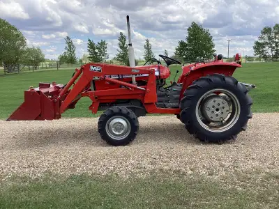 Description 1979 Massey Ferguson 210-4 Front Wheel Assist (4X4) Tractor, Front End Loader, and Three...