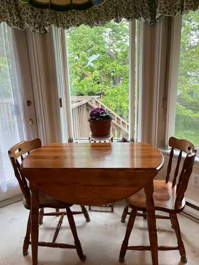 Maple Drop-Leaf Kitchen Table with Four Chairs, View more
