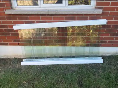 Glass and metal white used  deck rails , View more