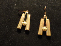 "H" Earrings Gold Plated.  With gift box