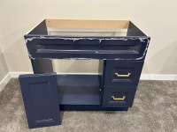36” navy blue vanity cabinet only