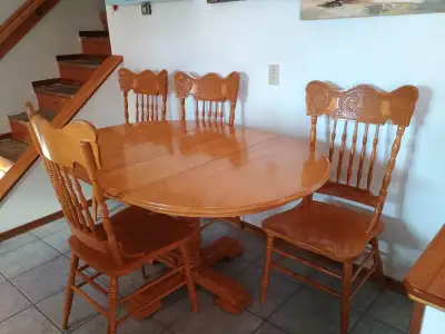 Solid Wood Dinning Table and 5 Chairs, View more
