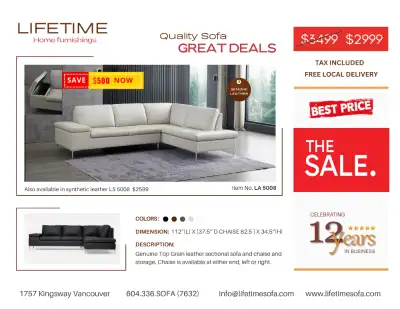 Item No. LA 5008 Limited Time Offer: NOW $ 2999 Tax Included & Free Local Delivery Colors Available:...