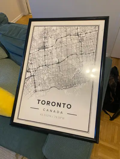 Framed Map Print of Toronto (Decor; Poster; Art; Picture), View more
