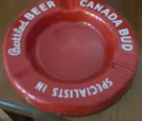 Old Canada Bud Red Ash Tray Ashtray, Specialists in Bottled Beer