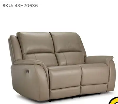Taupe Electric USB Leather Loveseat, View more
