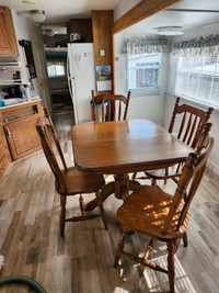 Solid oak table and chairs