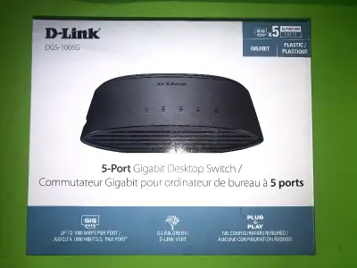 NEW D-LINK DGS-1005G 5-PORT GIGABIT DESKTOP SWITCH 20$ PICK UP SUNRIDGE OR SOUTHWOOD The D-Link 5-Po...