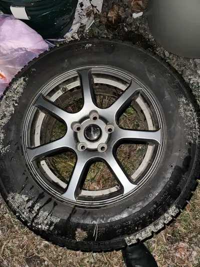 Good studded winter tires on fast rims 215/70/16 Bolt pattern 5x114.3 $300 or best offer