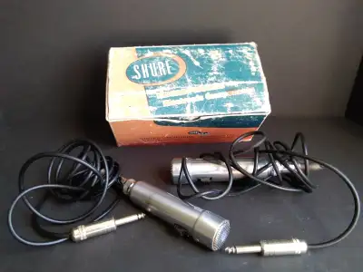 REDUCED Vintage Shure 777S Slim-X Crystal Microphones (2), View more