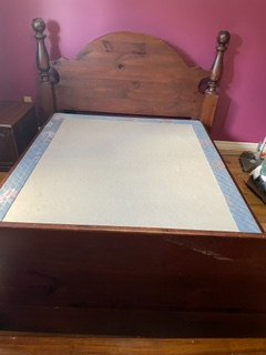 Solid wood bed frame -  Queen (includes box spring), View more