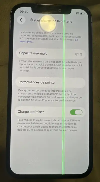 iPhone 12 Pro à vendre, il fonctionne très bien. Il a deux lignes verte sur l’écran et le dos est br...