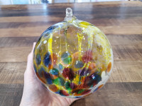 LARGE Multicolored Kitras Art Glass Tree Of Life Hanging Orb