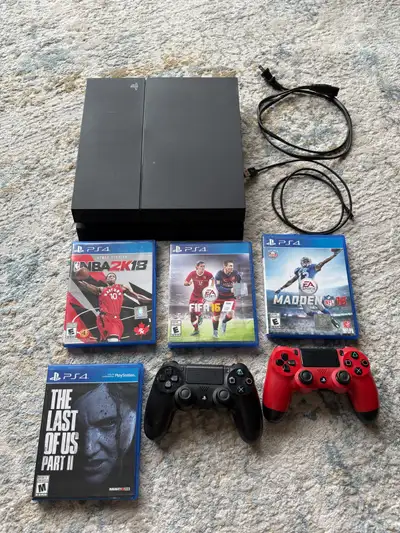 PS4 and assorted games w controllers. , View more