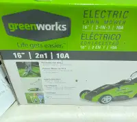 Green works 16” Electric Lawnmower