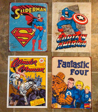 DC and Marvel Tin Signs
