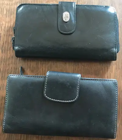 2 ALL ITALIAN LEATHER PURSES / WALLETS.  LEATHER STRAPS, View more