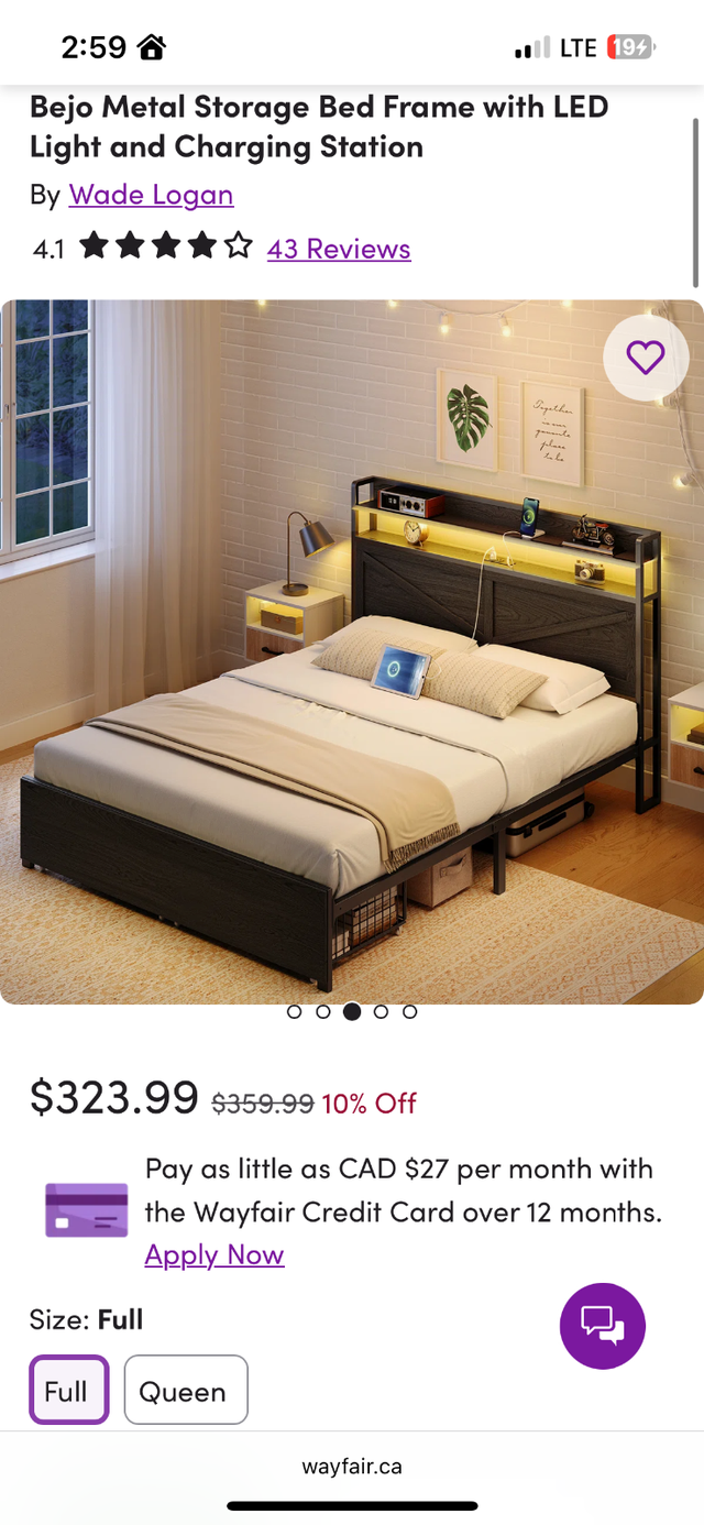 Full/ Double Bed Frame and 8 inch plush mattress in Beds & Mattresses in Delta/Surrey/Langley - Image 5