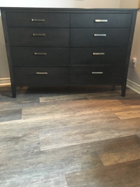 Contemporary 8 Drawer Dresser with Side Table