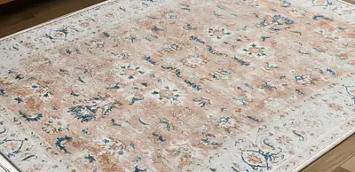 9x12 New Area Rug:  Blush & Ivory with Ornate Floral Pattern , View more