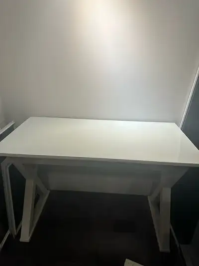 White Custom Glass Top Desk 23 5/8” x 47 1/8”, View more