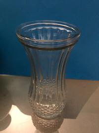 Vintage Glass Flower Vase, Hoosier, 4088-A 80’s, Ribbed Diamond