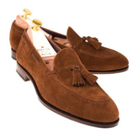 Carmina Brown Suede Tassel Loafers/Summer Shoes US 8 (UK 7) NEW