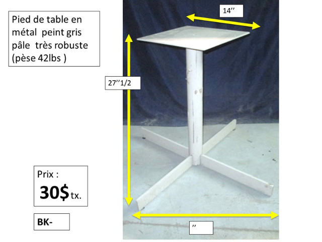 Pieds de table en métal chromé, peint et 1 en SS aimanté dans Autre  à Thetford Mines - Image 2