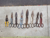 Vintage selection of sheet metal hand cutters