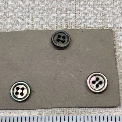 3 Vintage Gray-Brown 1⁄4" Dress / Blouse / Shirt Buttons, View more